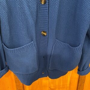 Double Zero Navy Button-Up Cardigan